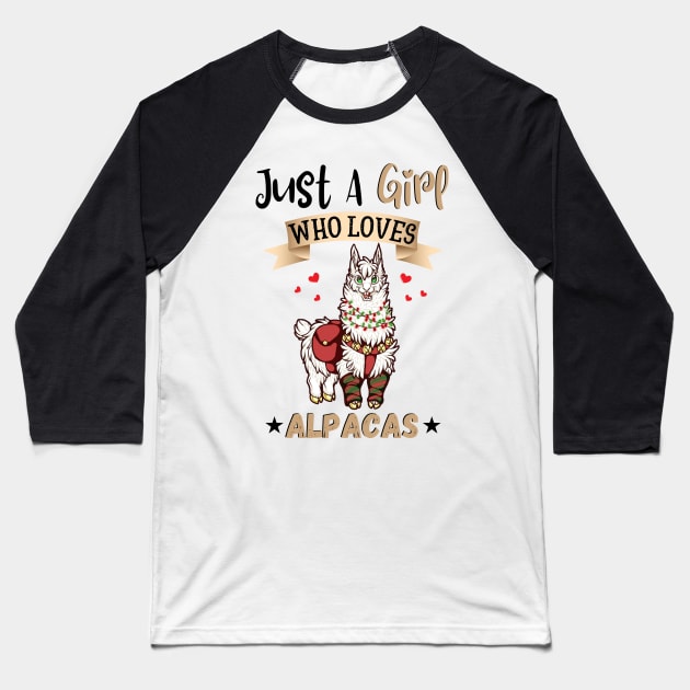 Just a girl who loves alpacas Baseball T-Shirt by JustBeSatisfied